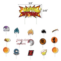 Ensemble de ballons pour fête à thème Dragon Ball Goku, drapeau en latex, carte à gâteau, 3 couleurs numériques, 6 ans et plus, vente à chaud transfrontalière