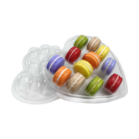 Offre Spéciale boîte d'emballage de Macaron en plastique transparent personnalisé, boîte à bonbons en forme de cœur avec plateau