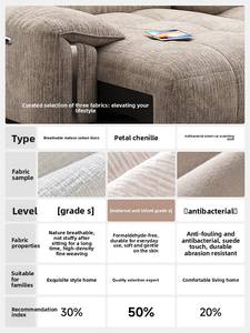 Canapé <span class=keywords><strong>Meibo</strong></span> en tissu chenille crème nuage, style italien minimaliste vintage, avec fonctions électriques réglables et rembourrage en éponge haute densité 2026 - Product Image 4