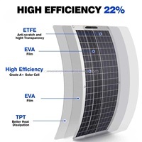 Panneaux solaires monocristallins légers et haute efficacité 200W, module PV flexible ETFE, panneau solaire personnalisé pour toit de caravane
