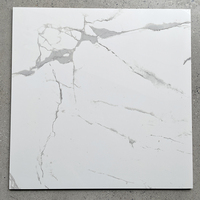 Carreaux de sol en porcelaine effet marbre 60x60 (600x600) blancs polis pour intérieur, idéaux pour le salon - Prix abordable