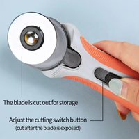 Outils de coupe pour cuir Vente en gros Artisanat du cuir fait main Orange 45mm Rotary Cutter pour tissu