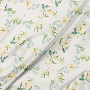 Bunga hijau Satin sutra cetak bernapas anyaman 16m/<span class=keywords><strong>M</strong></span> 100% kain sutra murbei untuk pakaian untuk syal - Product Image 3