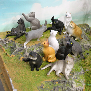 Modè<span class=keywords><strong>les</strong></span> miniatures de chats d'élevage simulés pour enfants, chats britanniques shorthair orange et corpulents, figurines décoratives en plastique - Product Image 2