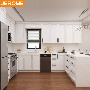 Set Completo di Mobili <span class=keywords><strong>da</strong></span> <span class=keywords><strong>Cucina</strong></span> in Stile Americano, Armadietti Classici di Lusso RTA, Stile Shaker Bianco in Legno - Product Image 3