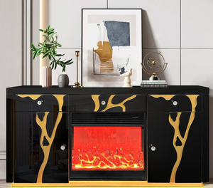 <span class=keywords><strong>Mueble</strong></span> de <span class=keywords><strong>TV</strong></span> con espejo de madera MDF de lujo, soportes de <span class=keywords><strong>TV</strong></span> con decoración de chimenea, llamas multicolores y altavoz de diente azul, muebles, Unidad de <span class=keywords><strong>TV</strong></span> - Product Image 4