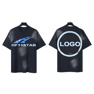 تيشيرتات رائجة على الطراز الأوروبي والأمريكى بطباعة عتيقة مغسولة بأكمام قصيرة وطباعة رقمية كلاسيكية كاجوال من القطن - Product Image 6