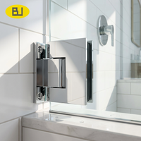 Charnières de porte en verre réglables modernes BEJOY modèle BJ701 en laiton de 5 mm, paire, installation facile, angle d'ouverture de 90 degrés, garantie 1 an