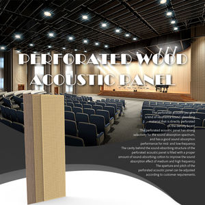 Nuovo stile di legno Tmber pannello di parete forato prezzo estetica parete perforata pannello acustico con certificazione Greenguard - Product Image 2