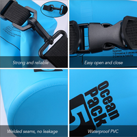 Sac étanche flottant personnalisé avec logo 5L 10L 15L, sac étanche à fermeture roll-top en PVC pour camping, bateau, natation