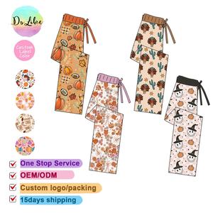 Pantalones Anchos de Bambú Personalizados con Estampado <span class=keywords><strong>Vaquero</strong></span>, Pantalones de Pijama para Adultos, Pantalones con Cordón para <span class=keywords><strong>Mujer</strong></span>, Niños y Bebés - Product Image 4