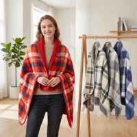 Couverture Polaire Portable OEM ODM avec Capuche, Plaid en Peluche Personnalisable pour l'Hiver