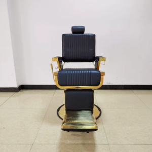 Chaise de barbier de luxe de haute qualité, couleur au choix, base en acier inoxydable confortable pour hommes, en vente - Product Image 3