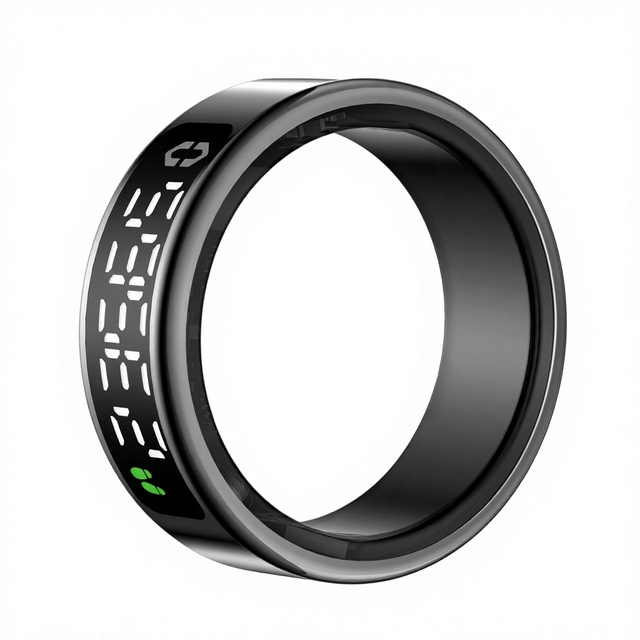 Display Smart Ring SY01 Stainless Steel Waterproof Heart Rate Blood Oxygen Monitoring Sleep Exercise Tracking HRV Monitoring