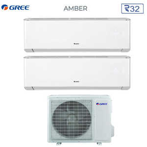 Climatizzatore Condizionatore Gree Dual Split Inverter série AMBER 12 + 12 avec GWHD18NK6KO R-32 Wi-Fi Integrato 12000 + 12000 - Product Image 2