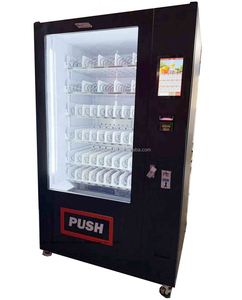 Petit distributeur de boissons et de cigarettes réfrigéré en métal sans personnel, machine de vente automatique à monnayeur pour hôtels avec garantie d'un an - Product Image 1
