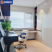 Bureau mural intégré moderne de style nordique pour la maison, poste de travail informatique tout-en-un avec armoire de rangement
