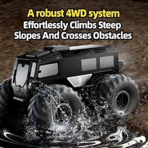 Nouveau camion RC amphibie tout-terrain 4x4 en métal SJY-Q210 2.4G, portée de contrôle 40M, prêt à l'emploi, jouet d'extérieur pour cadeau d'anniversaire - Product Image 2