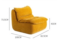 Chaise de canapé simple moderne compressée sous vide haute densité éponge jaune chaise de loisirs pour salon appartement hôtel lit en tissu