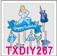 Décorations de gâteau en acrylique avec personnages de princesses, ensemble de décorations de gâteau pour anniversaire, pour décorer les gâteaux de fête d'anniversaire