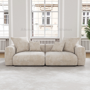 ATUNUS US en stock, livraison directe, grand ensemble de canapés modulaires carrés américains en tissu velours côtelé - Product Image 2