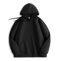 Sweat à capuche épais en molleton uni de 600 g pour homme, coupe ample, en coton et polyester, unisexe, pour l'automne et l'hiver