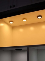 Luminaire de cuisine triangulaire en acier inoxydable 3W 2CCT, montage en surface et encastré, éclairage LED pour armoire.