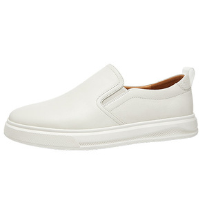 Mocassins en cuir véritable pour hommes, chaussures décontractées à enfiler, talon bas, couleur unie, à la mode, confortables, résistantes à l'usure, durables - Product Image 5