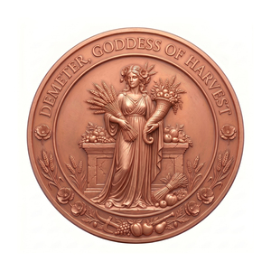 Pièce de collection 1 oz en cuivre fin .999, dédiée à la déesse <span class=keywords><strong>Demeter</strong></span>, avec symbole de protection UV Méduse, thème Récolte, Mythe grec, Amour et Abondance, cadeau artistique - Product Image 1