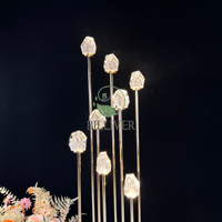 10 têtes diamant route Guide doré Iceberg flamme scène lumière pièce maîtresse mariage scène lieu fête d'anniversaire décorations en gros