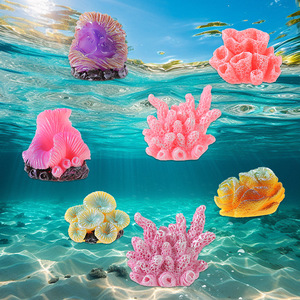 Decoraciones de Coral Artificial para Acuarios, Varios Colores, Adornos de Arrecife Miniatura de Resina Suave - Product Image 2