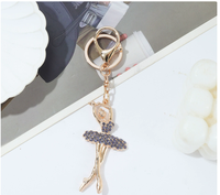 Porte-clés en cristal sur mesure, cadeau pour professeur de ballet, danseur, porte-clés ballerine en cristal, cadeau d'encouragement pour les filles