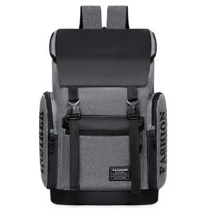 <b>Large</b> Capacity <b>Backpack</b> For Youth Gray And Black Splicing Design 16 Inch Laptop Compartment Everyday Use - Product Image 2