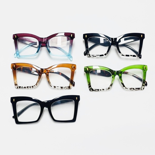 New Classic European American PC Full Rim Frame Geometric Pattern Lightweight Design Eye Protection Blue Light Glasses for