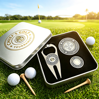Ensemble cadeau de golf entièrement personnalisable, marqueur de balle fantaisie, outil de réparation de divots de golf disponible en ODM, ensemble de jetons de poker pas cher