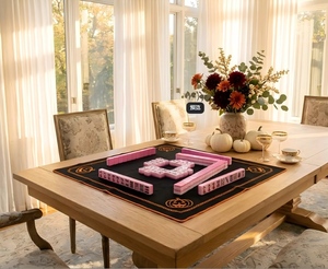 Tapis de Mahjong Américain Exclusif de Luxe Moderne 31,5*31,5 Pouces, Motif Citrouille, en Caoutchouc Antidérapant, Imperméable et Anti-Bruit - Product Image 5