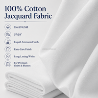 Tissu tissé 100% coton 117GSM |   Tissu de chemise jacquard premium facile d'entretien à l'ammoniac liquide |   Échantillon OEM MOQ 1m