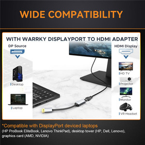 Giá Tốt Hỗ Trợ 4K 60Hz HDR Hỗ Trợ Active DisplayPort Sang <span class=keywords><strong>HDMI</strong></span> Bộ Chuyển Đổi Cáp Cho Máy Chiếu HDTV Máy Tính - Product Image 3