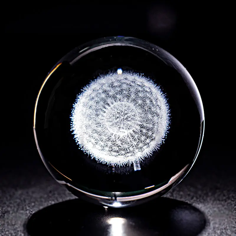 Boule de cristal 5mm boule de verre à Quartz gravé au Laser 3D, sphère de décoration, cadeau