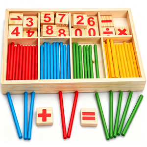 Juegos <span class=keywords><strong>de</strong></span> Rompecabezas Educativos <span class=keywords><strong>de</strong></span> <span class=keywords><strong>Madera</strong></span> <span class=keywords><strong>de</strong></span> Matemáticas Montessori para Bebés con <span class=keywords><strong>Palitos</strong></span> para Contar Números y Material Didáctico para Niños y Niñas - Product Image 2