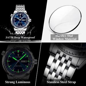 POEDAGAR 673 Watch For Man Stainless Steel Date Week Quartz Men <b>Clock</b> Waterproof Luminous High Quality Men's Watches 2026 - Product Image 6