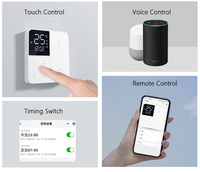 Interrupteur mural intelligent Wi-Fi TYSH Tuya Smart Home 1/2/3 voies, compatible avec la commande vocale/application/tactile, avec écran d'affichage de la température
