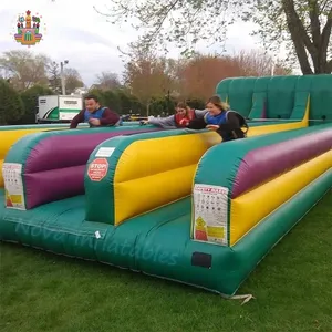 Gioco di Sport per adulti gonfiabile a 2 corsie con Bungee Run gonfiabile con fornitura diretta in fabbrica