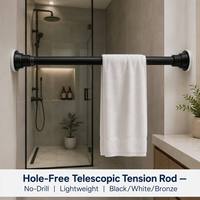 Tringle de Douche Réglable en Acier Inoxydable Robuste avec Verrou Tournant Sans Perçage Fabricant OEM