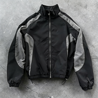Ensemble de survêtement pour homme, coupe-vent imperméable de qualité supérieure, en nylon, avec fermeture éclair, taille plus, pantalon de jogging streetwear, 2 pièces