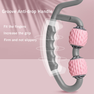 Klaar om te verzenden Draagbare Roze 4-Ballen Nek- en Kalfspier <span class=keywords><strong>Massage</strong></span> Roller Stick voor Benen - Product Image 6