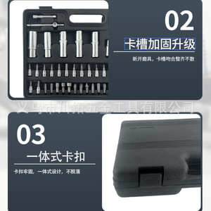 Kit d'outils combinés Vicool 108 pièces, douilles 1/4 pouce, acier au carbone, pour réparation mécanique automobile - Product Image 5