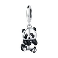 Fournisseur en gros en stock : Perles pendentifs en argent sterling 925, animaux charmants, panda, pingouin, dinosaure, pour la fabrication de bijoux DIY, bracelet