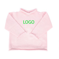 Pull à col roulé en coton avec logo brodé, style preppy, vêtements de Noël, pull d'hiver
