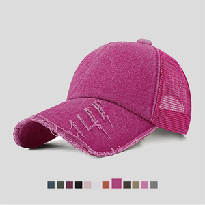 Casquette de baseball unisexe en denim de coton à 5 panneaux, ajustable, effet vieilli, avec broderie de logo personnalisée, design stylé, pour l'extérieur - Product Image 5